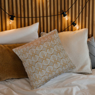 Coussin Or et crème du milieu du siècle moderne