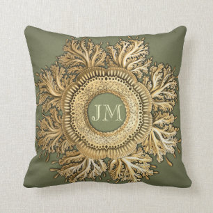 Coussin Or et vert de Toreuma Bellagemma