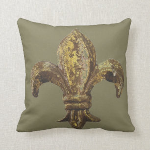 COUSSIN OR "FLEUR DE LIS" AVEC L'ARRIÈRE - PLAN
