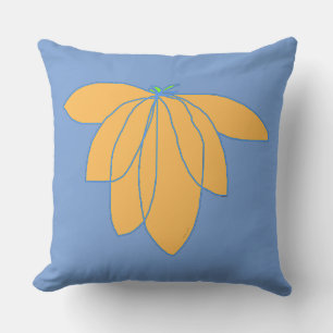 Coussin Or floral sur bleu barbeau