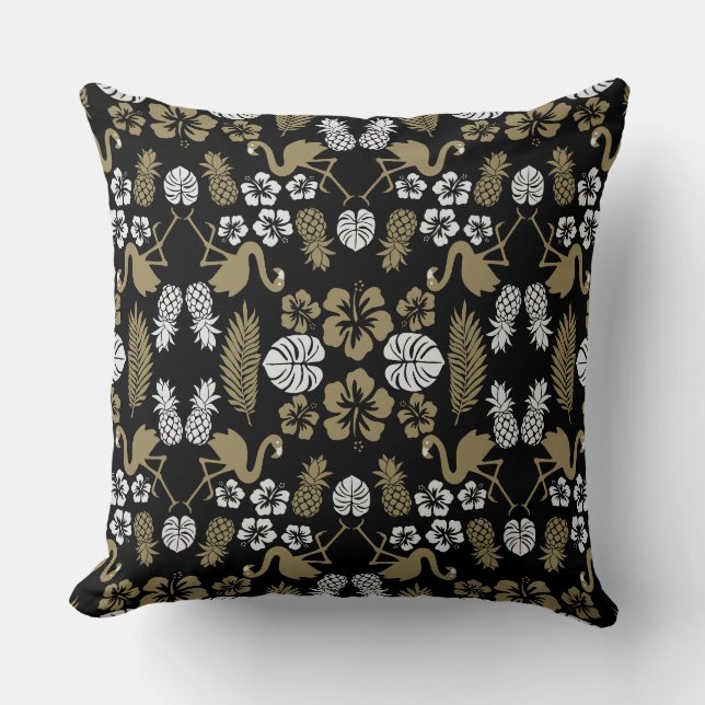 Coussin Or Floral Tropical Motif (Recto)