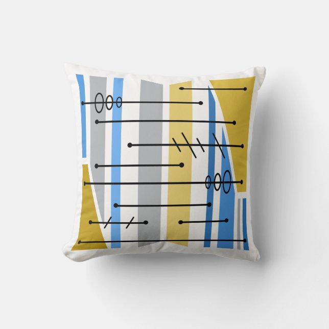 Coussin Or géométrique Abstrait atomique (Recto)