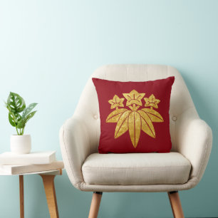 Coussin Or japonais de faux de clan de Kamakura Minamoto