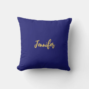 Coussin Or moderne Midnight Bleu couleur clair unique