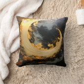 Coussin Or noir Abstrait Tourbillon Moderne Lune (Couverture)