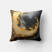 Coussin Or noir Abstrait Tourbillon Moderne Lune (Verso)