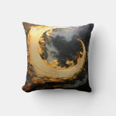 Coussin Or noir Abstrait Tourbillon Moderne Lune (Recto)