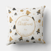 Coussin Or Noir Premier Arbre de Noël Motif M. et Mme (Verso)