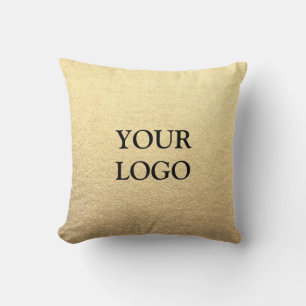 Coussin Or personnalisé simple et élégant avec votre logo