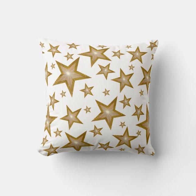 Coussin "Or" Stars blanc 'Texte' carré blanc dos (Recto)