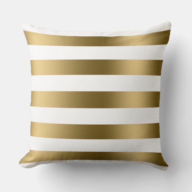 Coussin Or Stripes White Background (Recto)