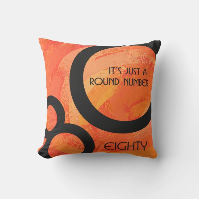 Coussin Orange 80 Anniversaire de la Décennie (Recto)