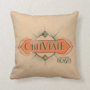 Coussin Orange Art Déco Obliviate Spell Graphisme