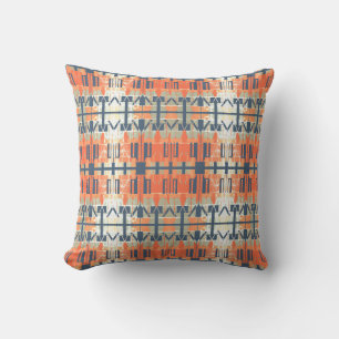 Coussin Orange Beige Blanc Ardoise Méditerranée Grand Carr