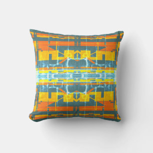 Coussin Orange Bleu Or Bleu Bleu Bleu Bleu Bleu Aspect Sud