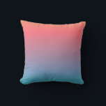 Coussin Orange Blue Ombre Moderne<br><div class="desc">Oreiller moderne Orange Blue Ombre</div>