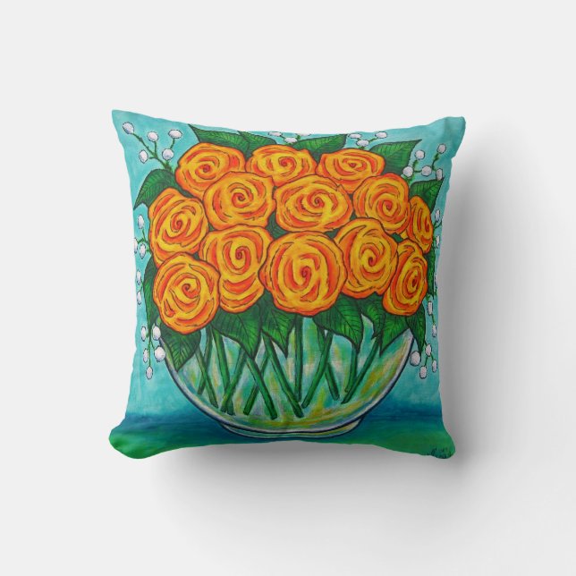 Coussin Orange Bowl Polyester Jeu d'oreiller 16" x 16"  (Recto)