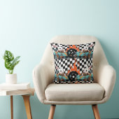Coussin Orange Bunny Car Racing Imprimer (Chaise)