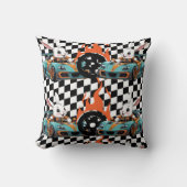 Coussin Orange Bunny Car Racing Imprimer (Recto)