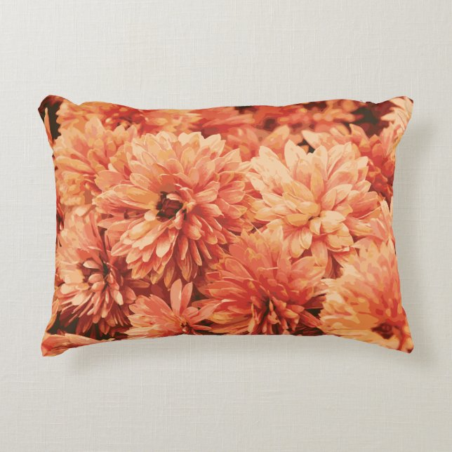Coussin Orange Chrysanthemum (Devant)