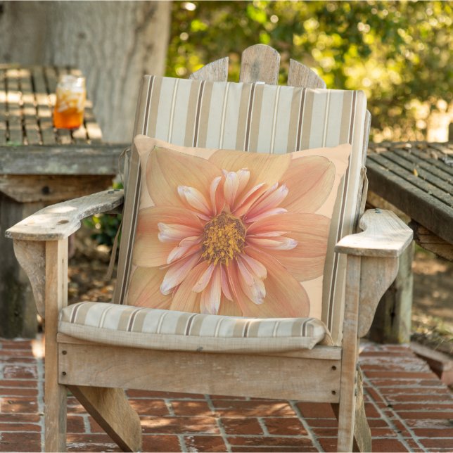 Coussin Orange Collarette Dahlia Floral (Chaise)