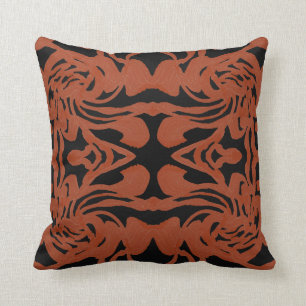 Coussin Orange Coussin-Maison-Brûlée par motif