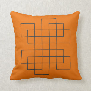 Coussin Orange de labyrinthe
