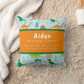 Coussin orange de vert bleu de stat de naissance (Couverture)