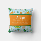 Coussin orange de vert bleu de stat de naissance (Recto)