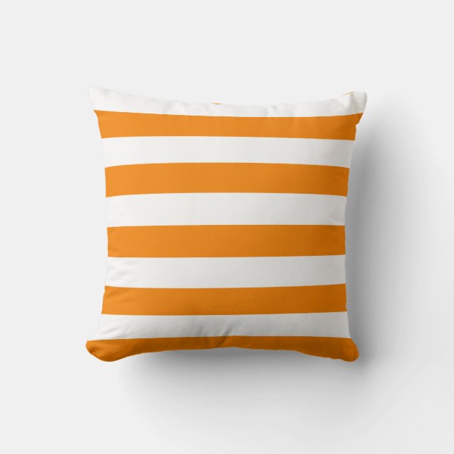 Coussin Orange et White Stripes (Recto)
