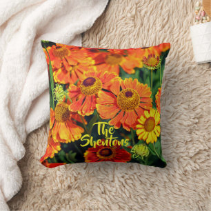 Coussin Orange Eternuzeweed Helenium Garden Fleurs Famille