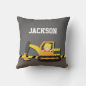 Coussin Orange Excavatrice Construction Décoration de cham (Verso)