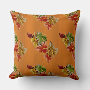 Coussin Orange Feuilles d'automne Motif Jeu d'oreiller