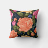 Coussin Orange Floral Rose Roses Fleur Botanique (Verso)
