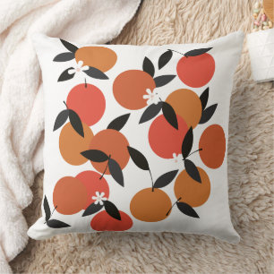 Coussin Orange Fruit Moderne du Milieu du Siècle