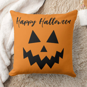 Coussin Orange Halloween Jack-o'-lantern