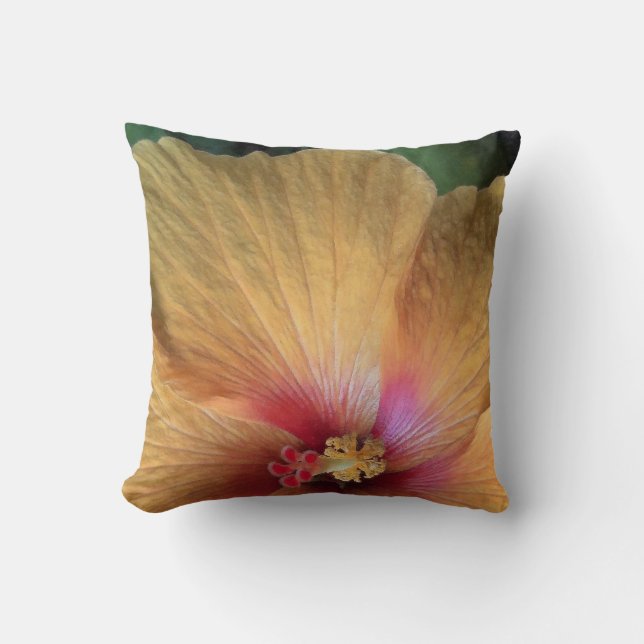 Coussin Orange Hibiscus Ruffle (Recto)