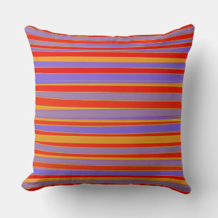 Coussin Orange jaune violet Abstrait rayures