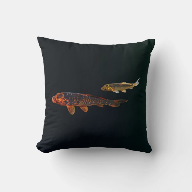 Coussin Orange Koi et Gold Koi (Recto)