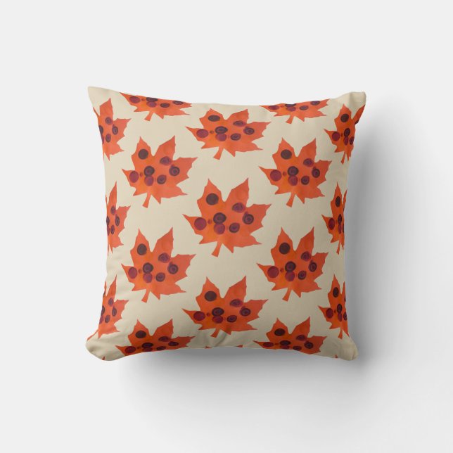 Coussin Orange Leaf Motif de récolte d'automne Jeu d'oreil (Recto)