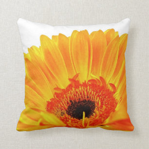 Coussin orange lumineux de Gerbera