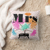 Coussin Orange Mme Lips rose pâle Zig Zag Mason Jar (Couverture)