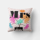 Coussin Orange Mme Lips rose pâle Zig Zag Mason Jar (Verso)