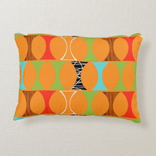 Coussin orange moderne d'accent de motif de la