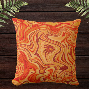 Coussin Orange Moderne Unique Accent Décor Abstrait