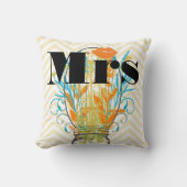 Coussin Orange Mrs Lips Pale Yellow Zig Zag Mason Jar (Recto)