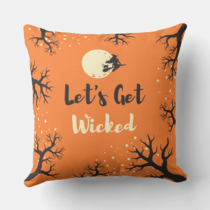 Coussin Orange Noir Épouvantable Halloween