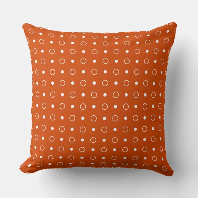 Coussin Orange - points rouge orange et blanc (Recto)