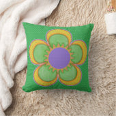 Coussin Orange Polkadot vert violet Animé Fleur (Couverture)