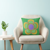Coussin Orange Polkadot vert violet Animé Fleur (Chaise)